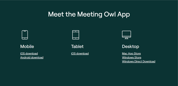 Screenshot of Meet the Meeting Owl App