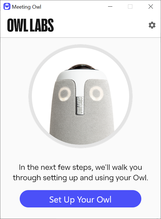 Screenshot of Meeting Owl set up page