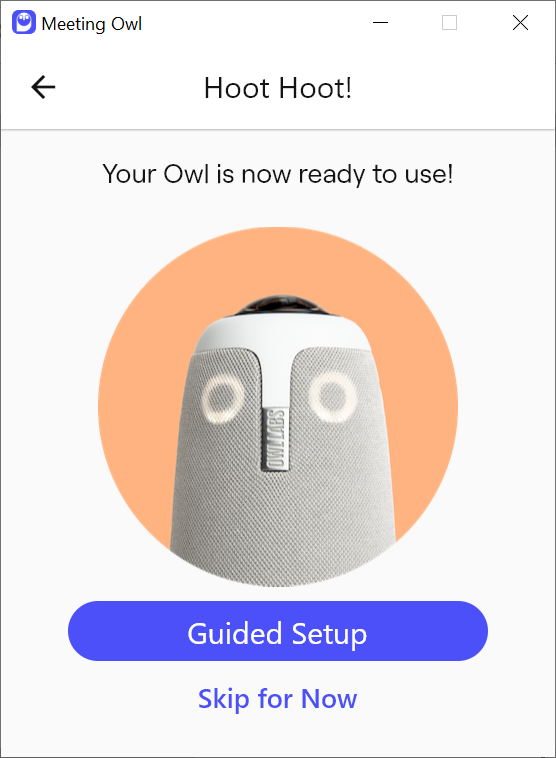 Screenshot of Guided Setup page
