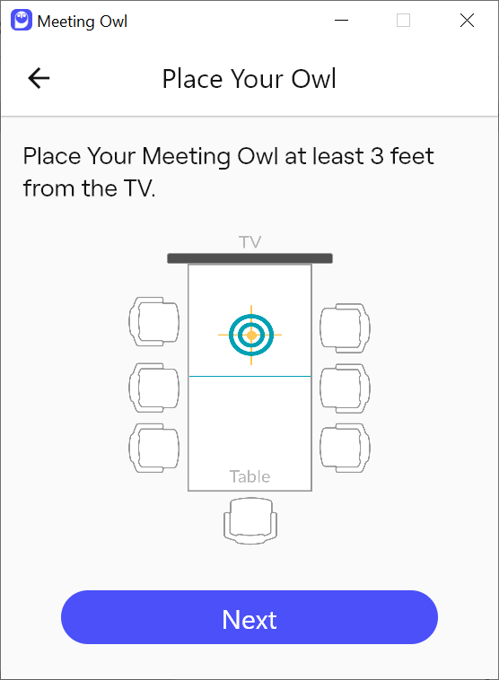 Screenshot of Meeting Owl placement instructions