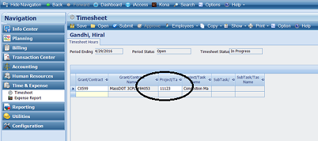 Image showing project/task cell